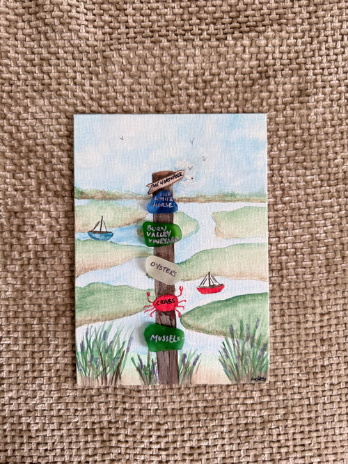 At the White Horse | Original Sea Glass Artwork