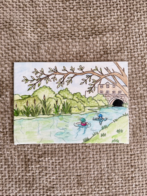 A Swim at Bawburgh Mill | Original Watercolour Artwork