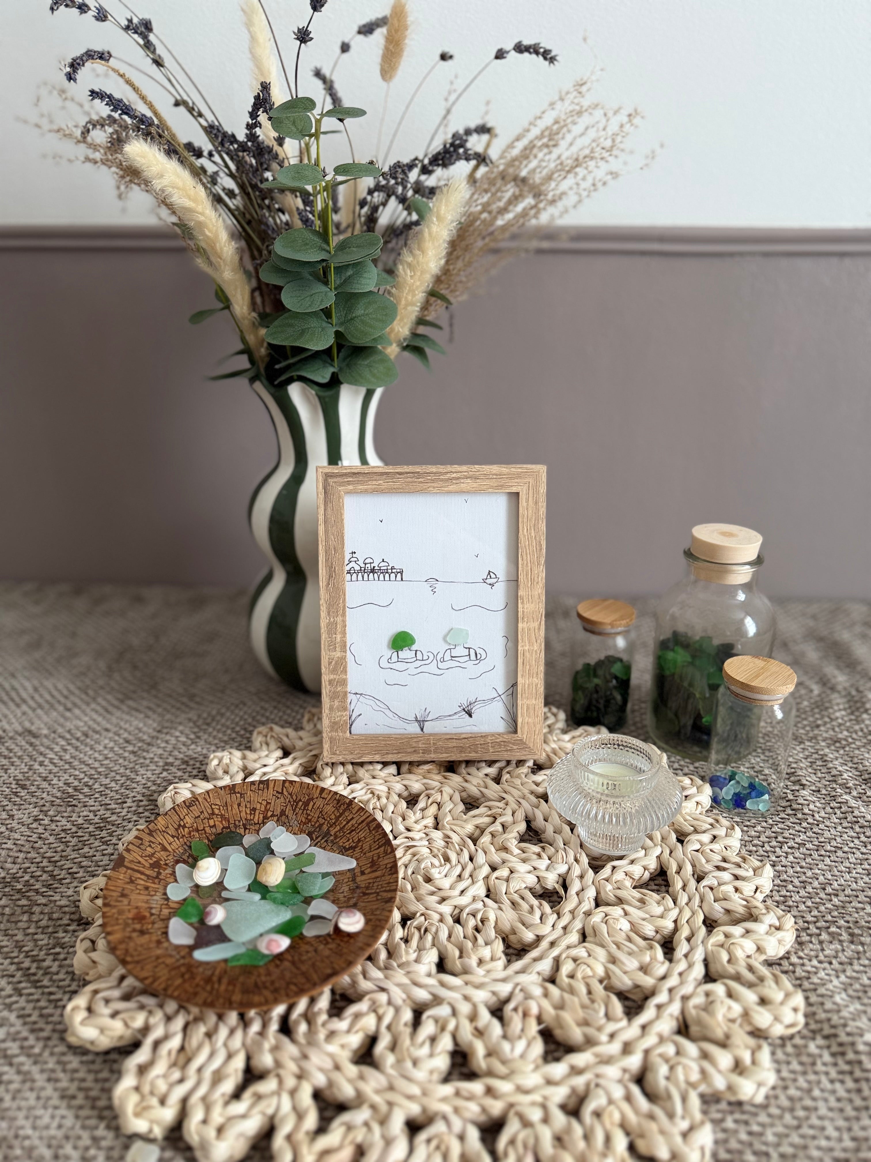 Morning Swim, Brighton | Original Sea Glass Artwork