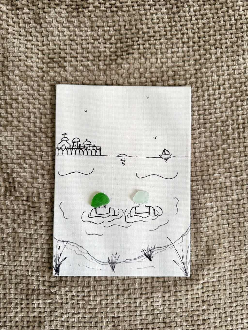 Morning Swim, Brighton | Original Sea Glass Artwork