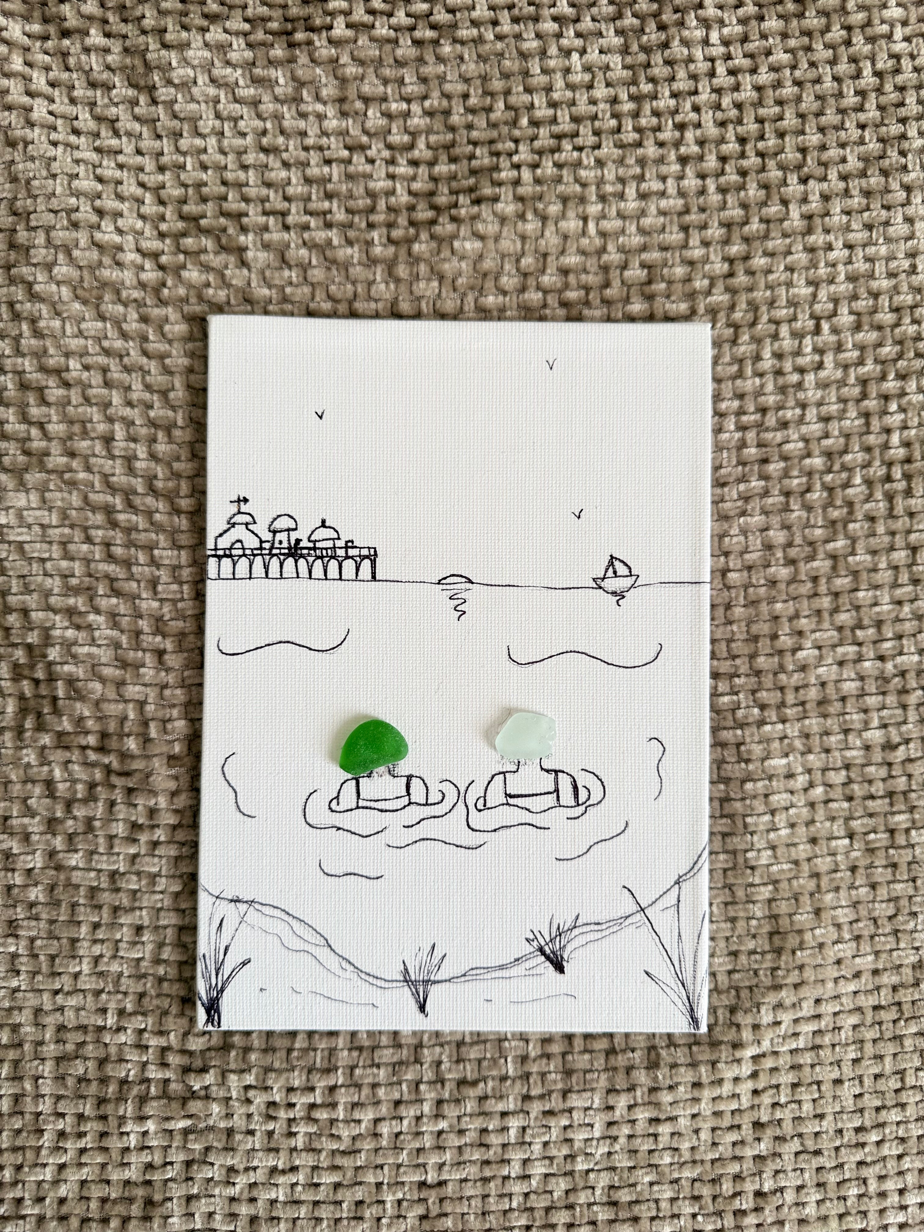 Morning Swim, Brighton | Original Sea Glass Artwork