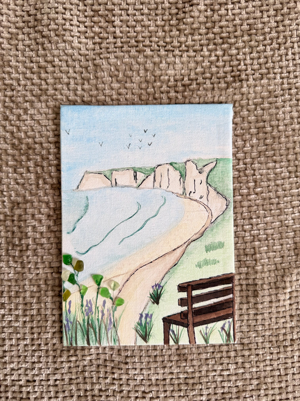 A Seat at Seven Sisters | Original Sea Glass Artwork