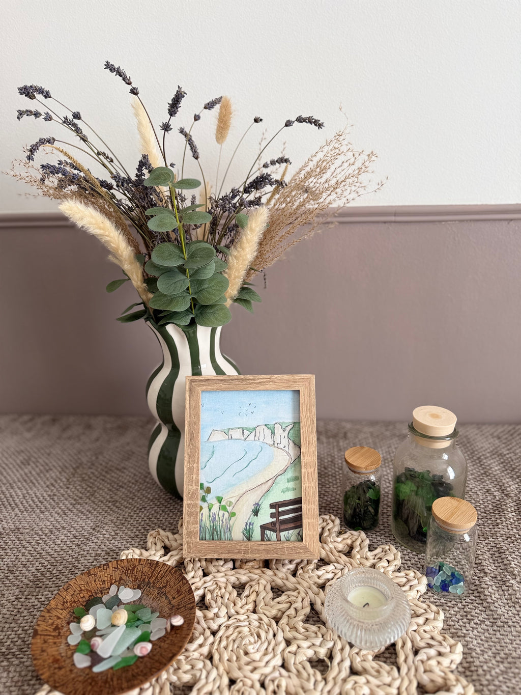 A Seat at Seven Sisters | Original Sea Glass Artwork