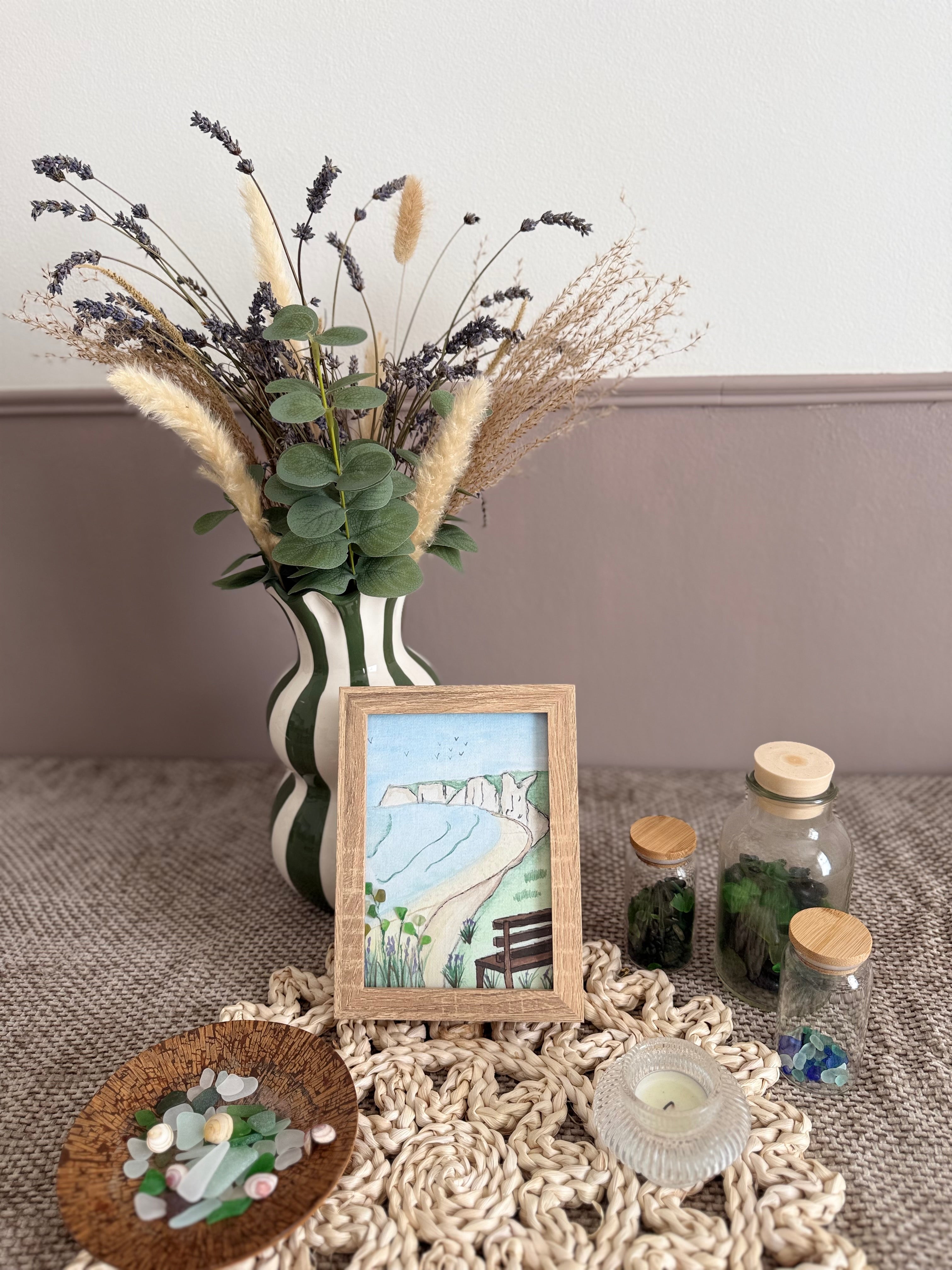 A Seat at Seven Sisters | Original Sea Glass Artwork